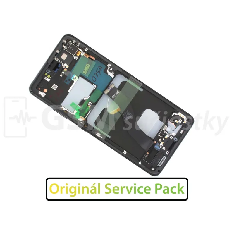 Samsung G998 Galaxy S21 Ultra - LCD displej + Dotykové sklo a Rám Originál Farba: Phantom black