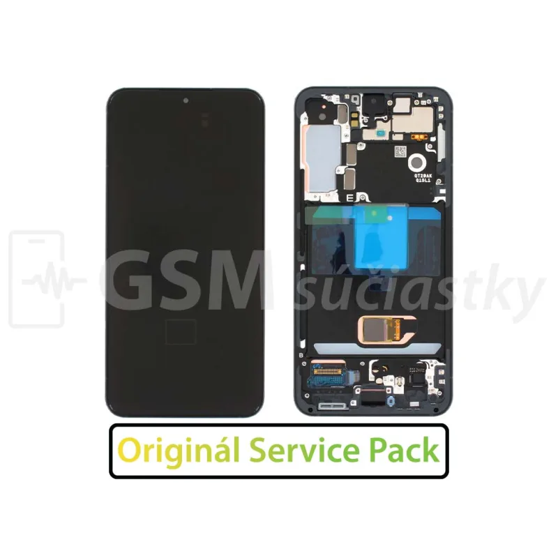 LCD Displej + Dotykové sklo + Rám Samsung Galaxy S22 - originál Farba: Grafitová