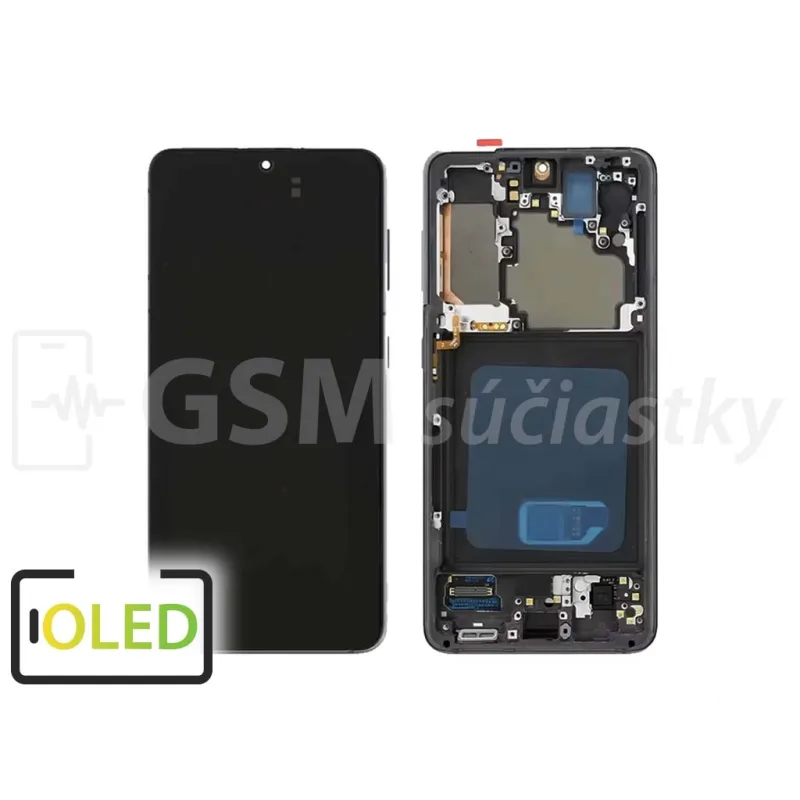 LCD Displej + Dotykové sklo Samsung Galaxy S21, G991B OLED Farba: Čierna