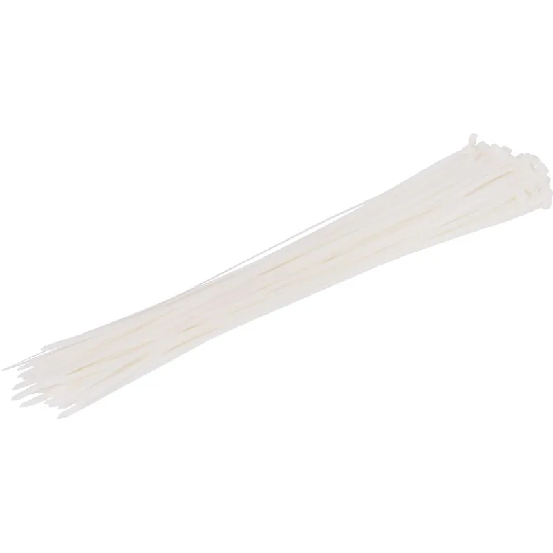 Sťahovacia páska 1200x9 mm, 50 ks, biela, nylon