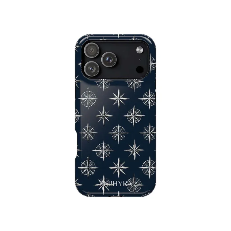 ZEPHYRA Navy Compass - iPhone 17 Pro Kryt
