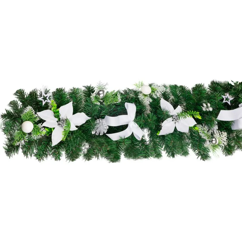 Vianočná dekorácia girlanda, biela, 200 cm