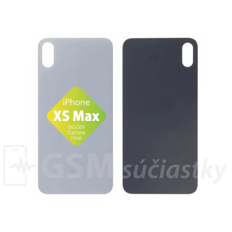 iPhone Xs Max - Zadné sklo housingu Silver