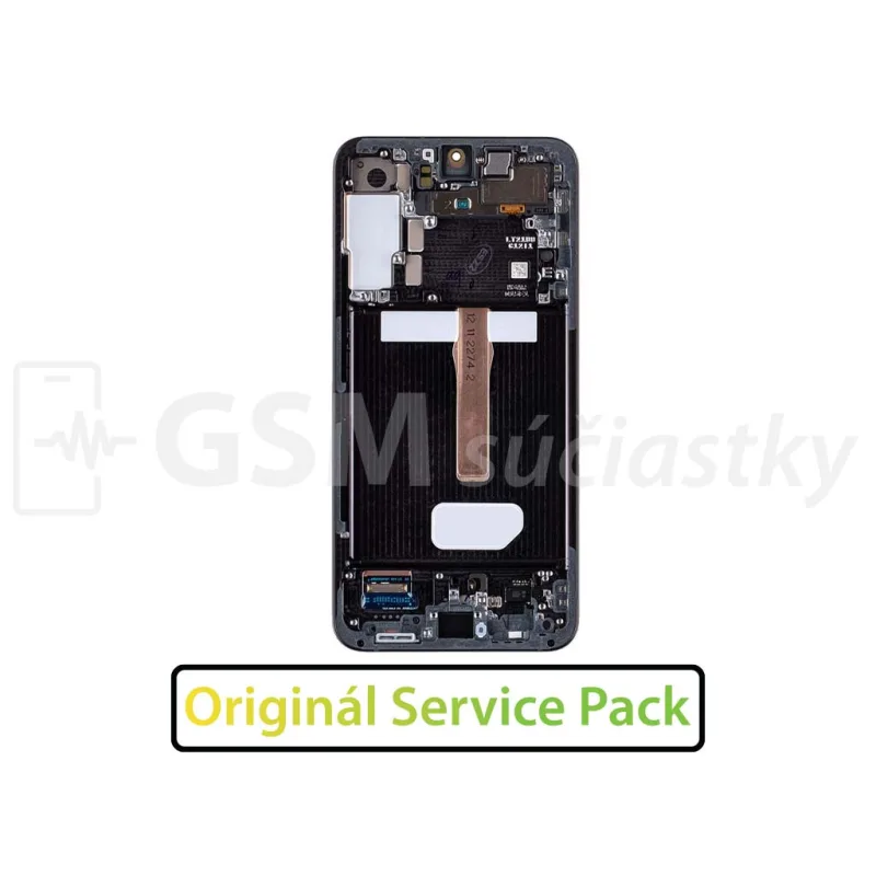 Samsung S906B Galaxy S22 Plus - LCD displej + Dotykové sklo a Rám Originál Farba: Phantom black