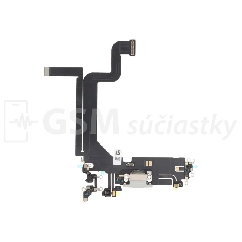 Flex kábel nabíjania iPhone 14 Pro Max - nabíjací konektor, mikrofón Farba: Biela