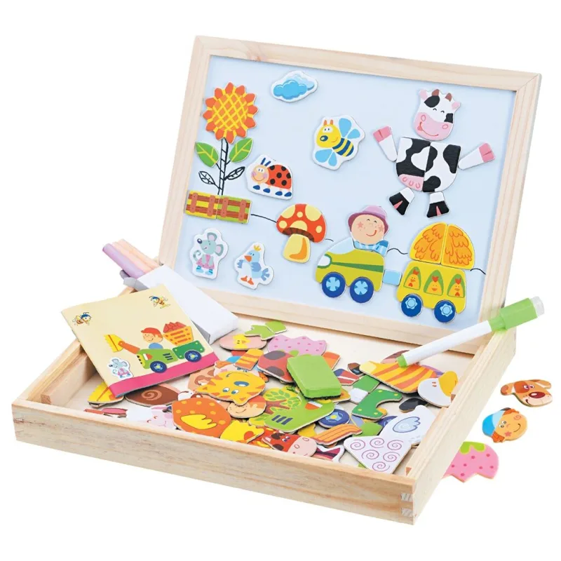 2Kids Toys Magnetická tabuľka Farma 102 dielikov