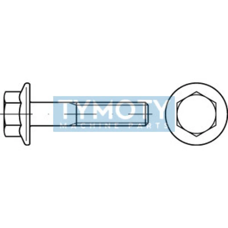 Skrutka šesťhranná s golierom DIN 6921 M6x12-8.8 bez PÚ