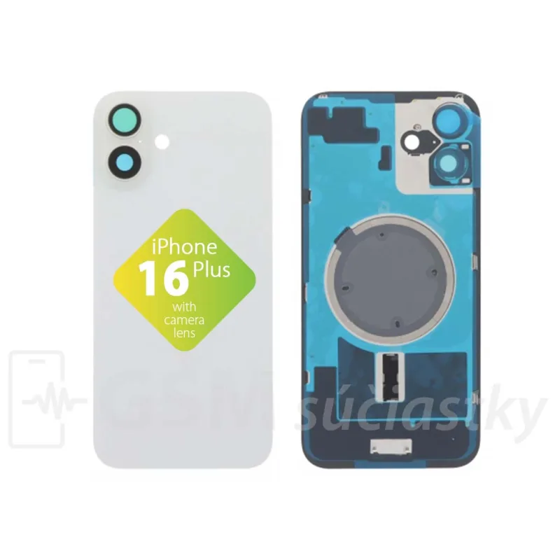 iPhone 16 Plus - Zadné sklo housingu Biele