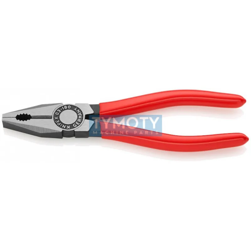 KNIPEX 03 01 180 Kombinované kliešte, plastové návleky, fosfátované na čierno 180 mm