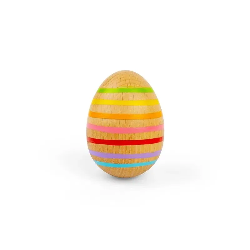 Drevené hudobné vajce pruhované