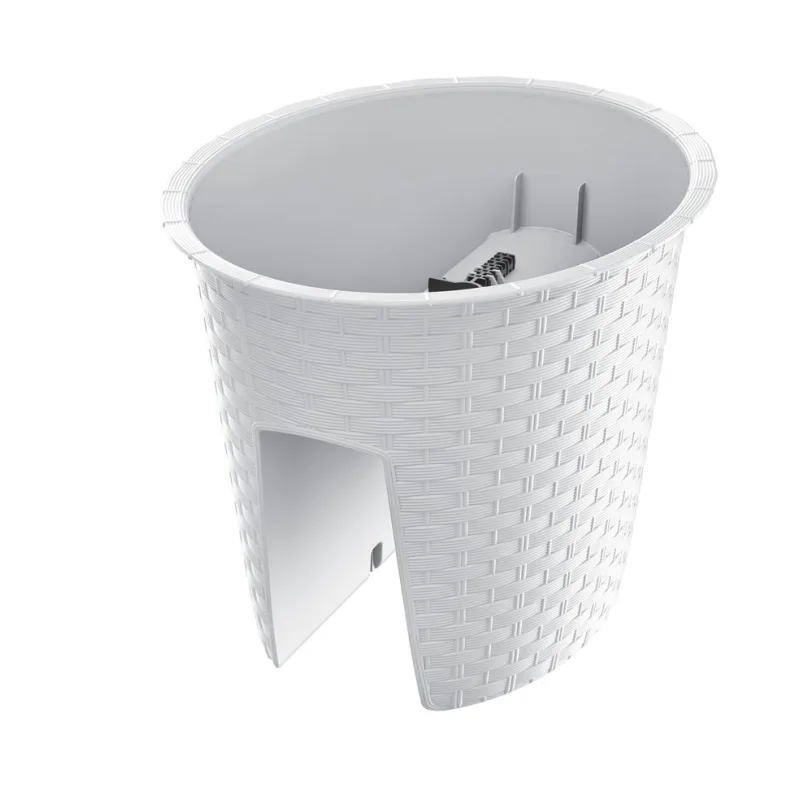 Kvetináč na zábradlie RATOLLA Railing Oval 300, biely