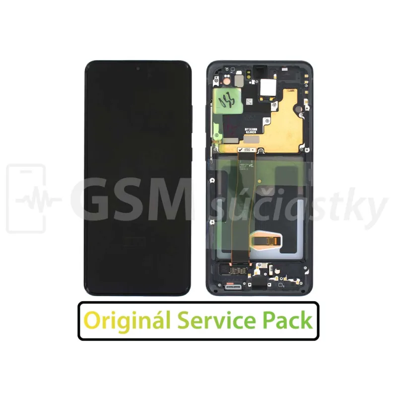 Samsung G988F Galaxy S20 Ultra - LCD displej + Dotykové sklo a Rám Originál Farba: Cosmic black
