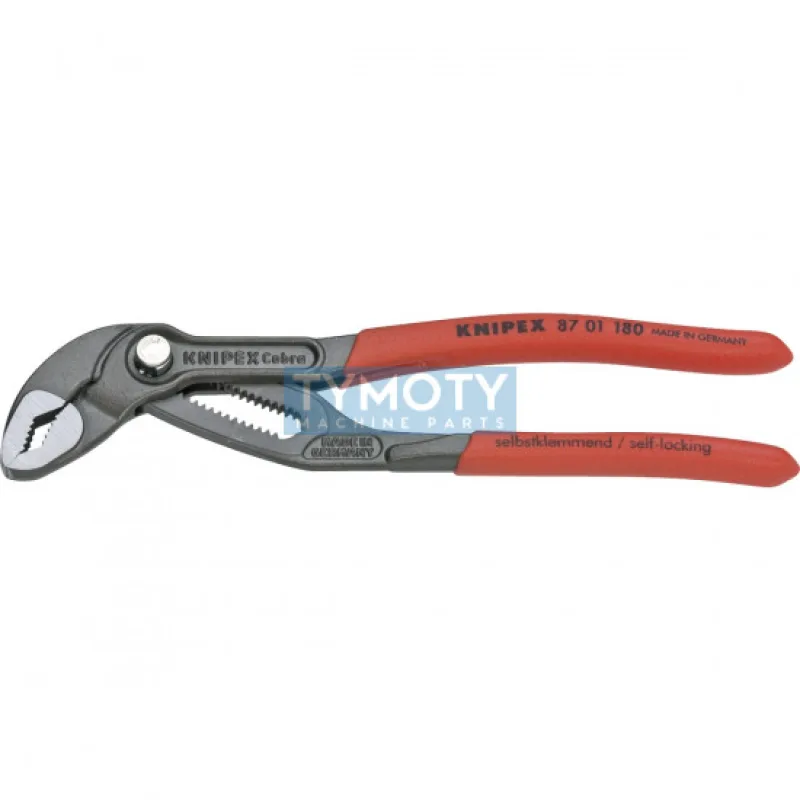 KNIPEX 87 01 180 Cobra® Kliešte na rúrky 42 mm a matice 36 mm, potiahnuté plastom, fosf. na šedo