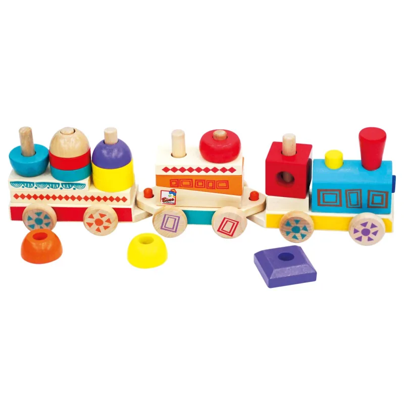 Bino Farebný drevený vláčik MAXI