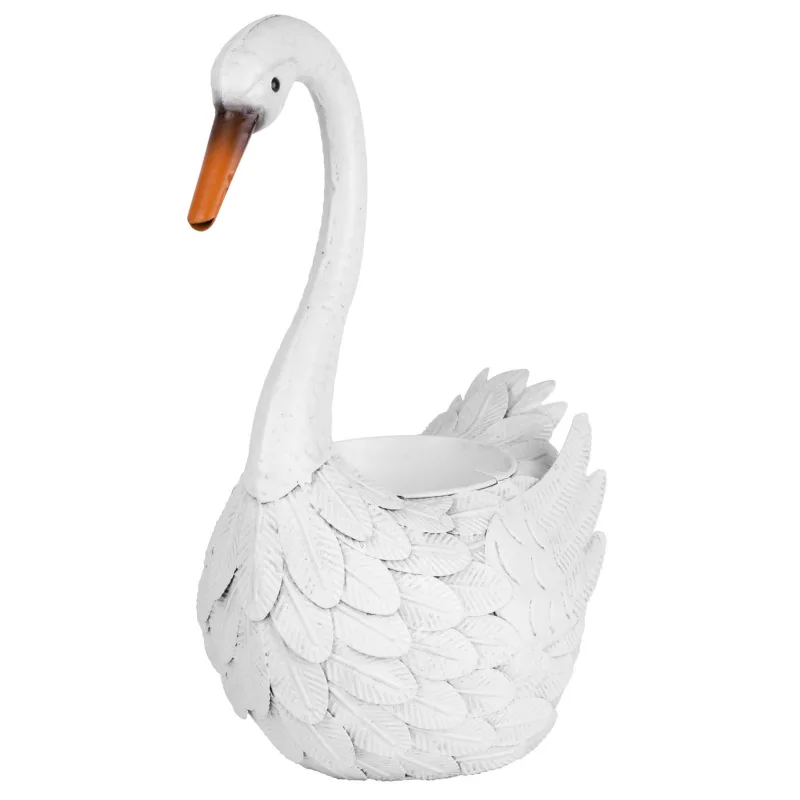 Záhradná dekorácia Mecco 2670, Hus s kvetináčom, 43 cm