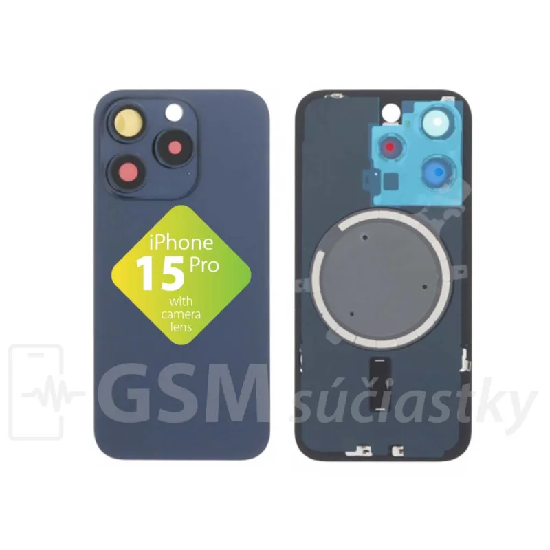 iPhone 15 Pro - Zadné sklo housingu Blue Titanium