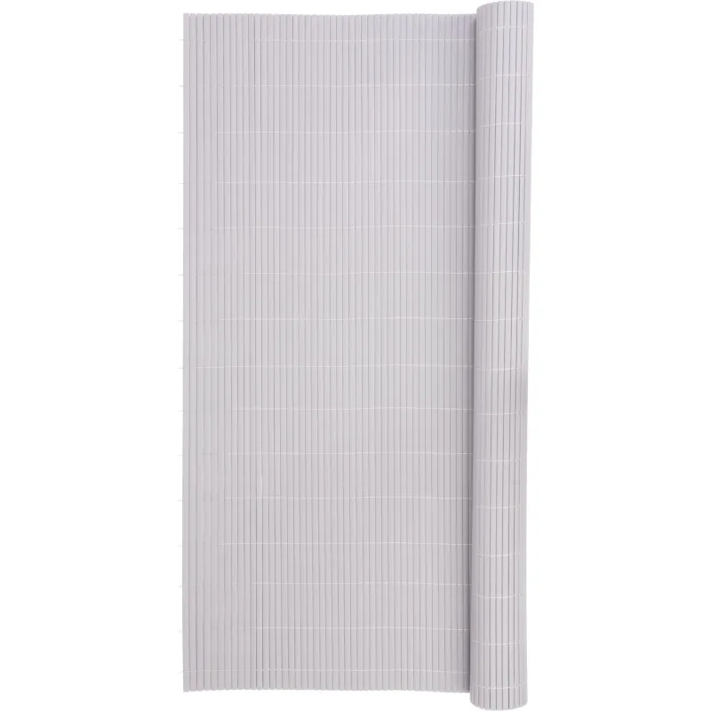 Umelý bambusový plot PVC, 1,5x3 m, šedý, UV odolný