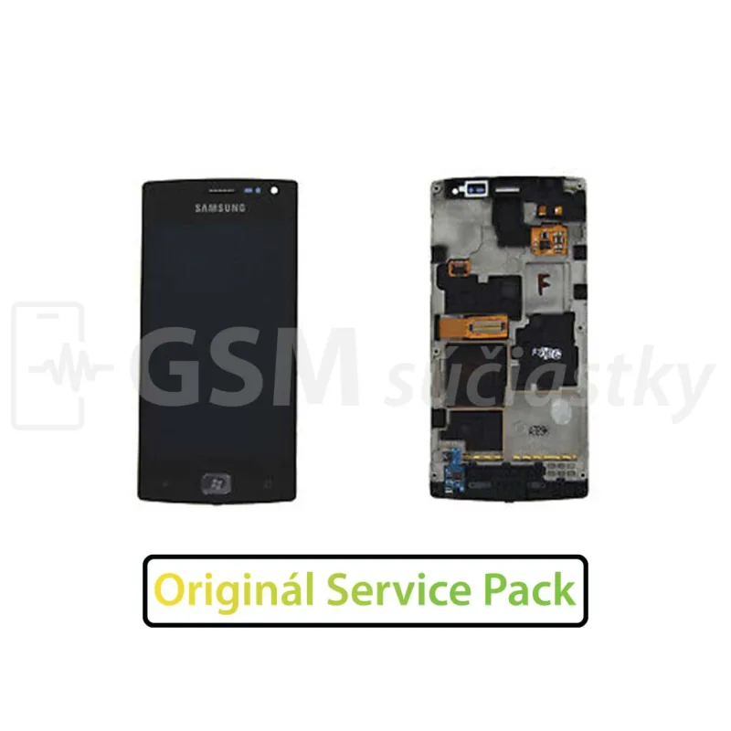 LCD displej + Dotykové sklo + rám Samsung Omnia W i8350 Farba: Čierna