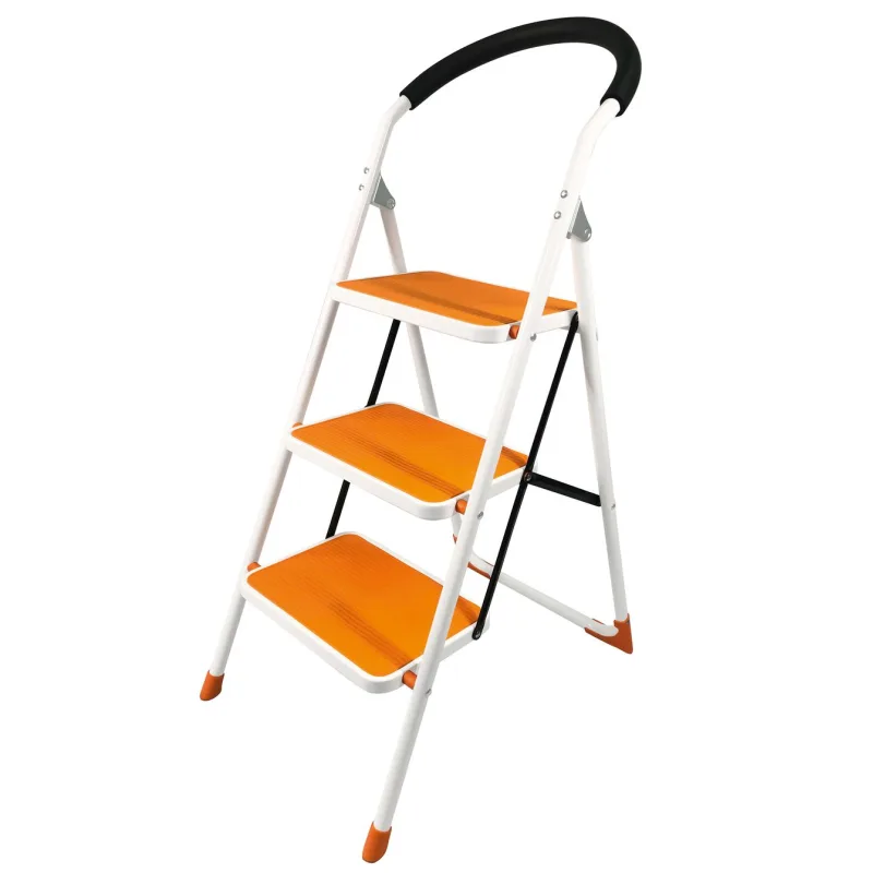Schodíky Strend Pro WRH2062, 3-stupienkové, oceľové, oranžové, 150 kg