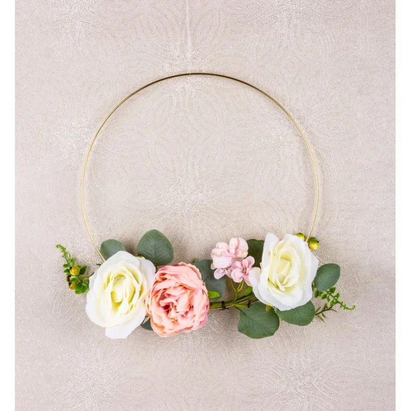 Vianočná závesná dekorácia, kvety, strieborná, 25 cm