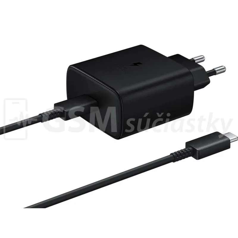 Originál sietová nabíjačka Samsung 45W EP-TA845EBE + EP-DW797JBE Farba: nabíjacka + USB kabel TYP-C