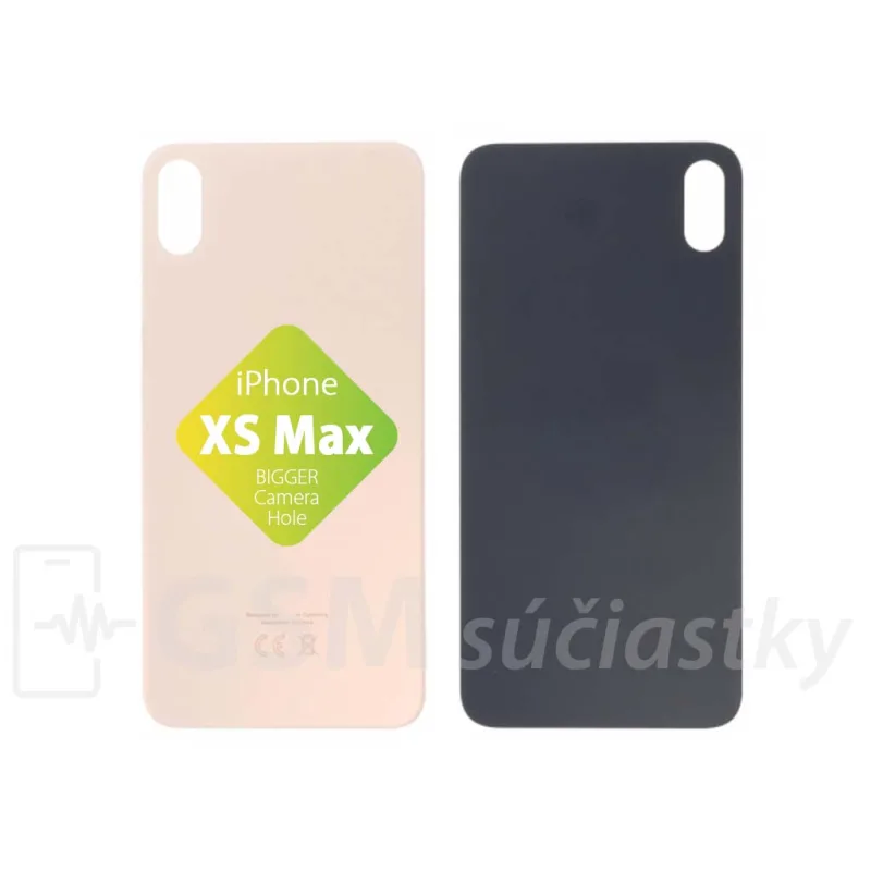 iPhone Xs Max - Zadné sklo housingu Gold