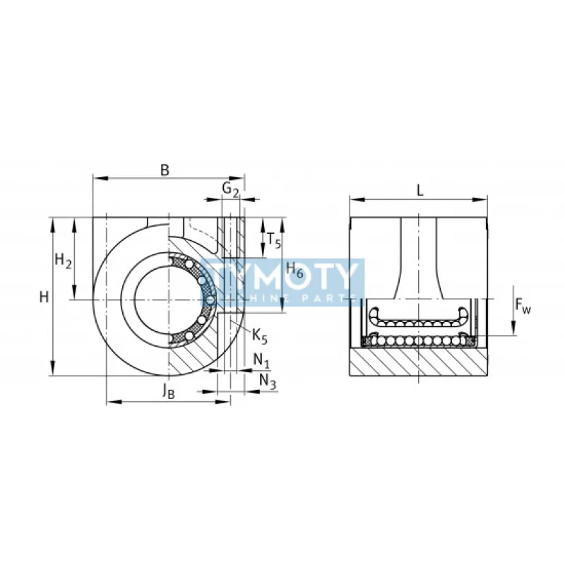 INA KGHA 16 PP lineárne guľkové ložisko