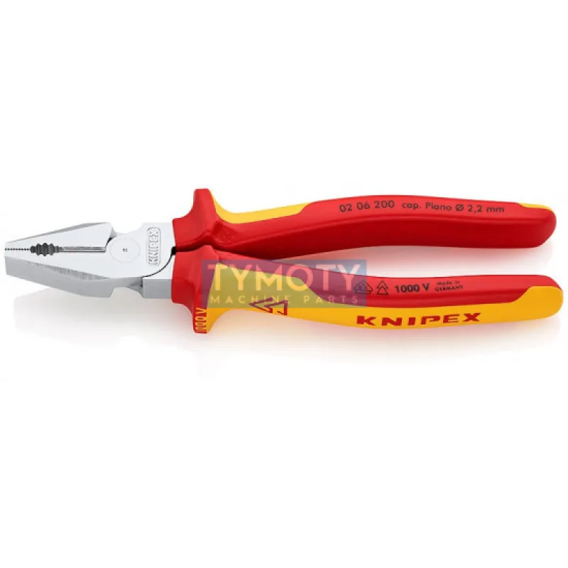 KNIPEX 02 06 200 Silové kombinované kliešte, izolované viaczložkové návleky, certifikácia VDE