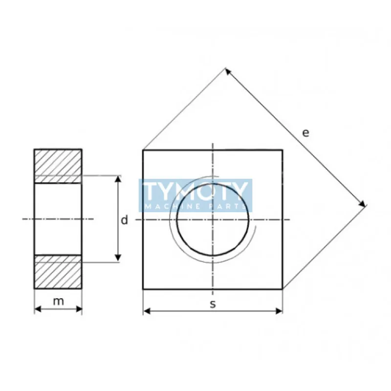 Matica štvorhranná nízka DIN 562 M8 |04| pozink