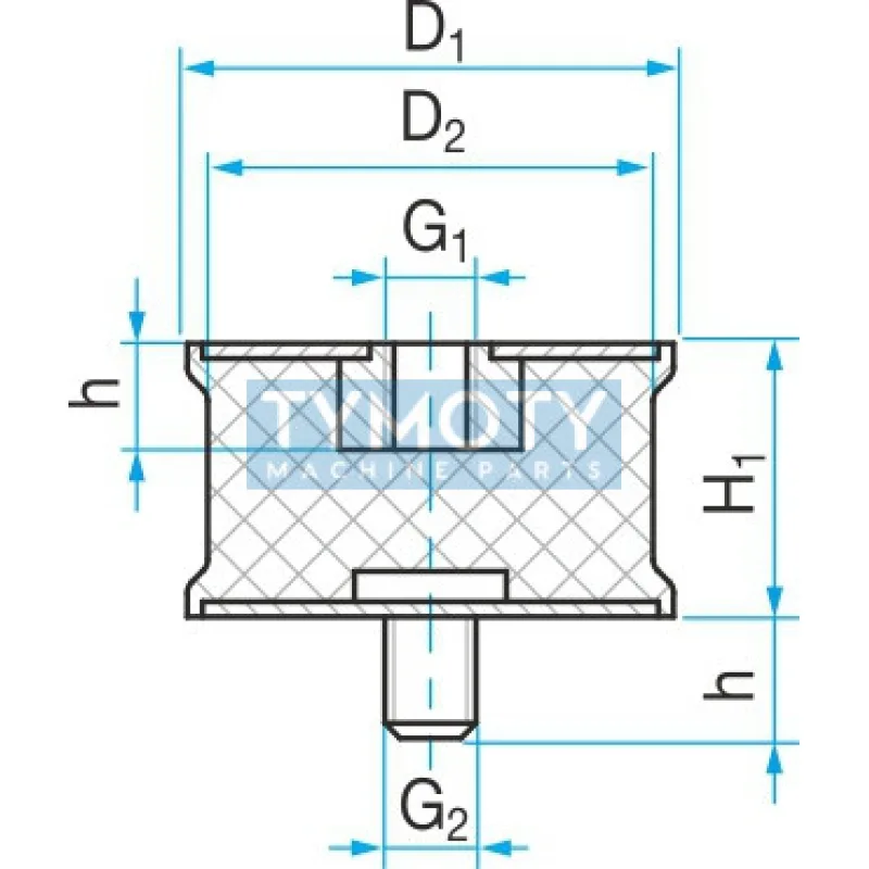 Silentblok SP2 - 75x70/40 M12/M12x37