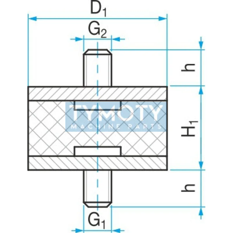 Silentblok typ 1 - 60x60 M10x20