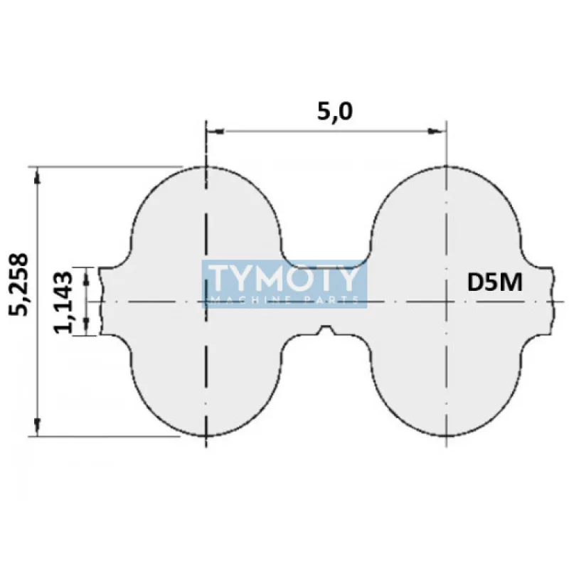 Remeň ozubený 755 D5M 9 optibelt Omega HTD