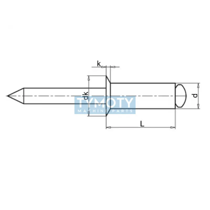 Trhací nit zápustná hlava AL/ST 4,8x12