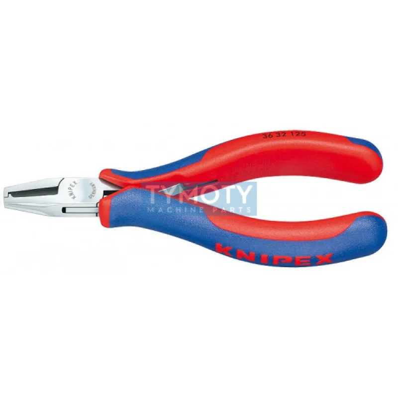 KNIPEX 36 32 125 Kliešte na osadzovanie elektr.súčiastok s rovným zubom, viacsl.návleky, 125 mm