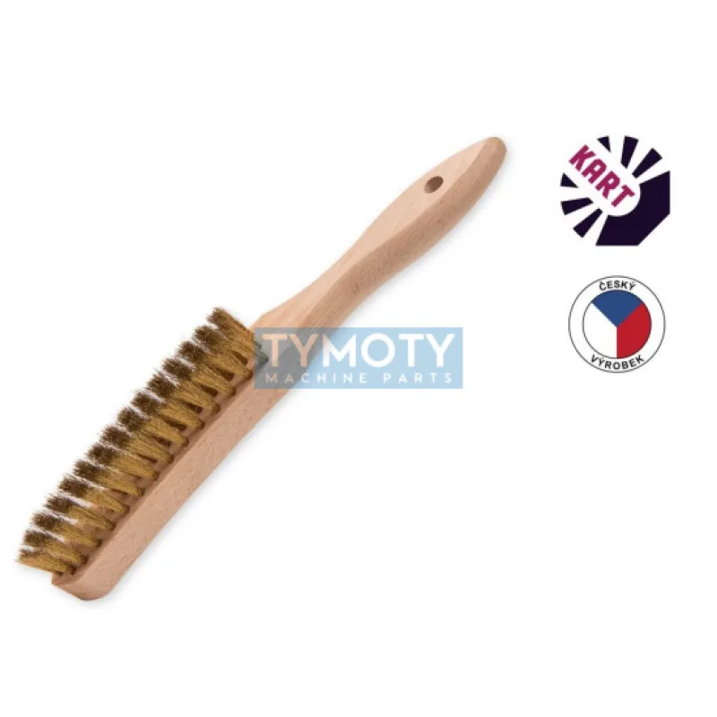 Kefa s prehnutou drevenou rukoväťou, 3-radový mosadzný vlnitý drôt 0,15 mm/KART 1111046