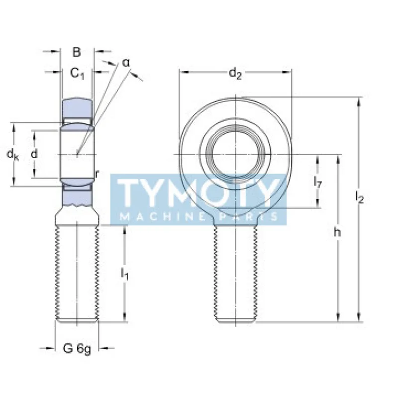 SKF SA 6 E kĺbová hlavica