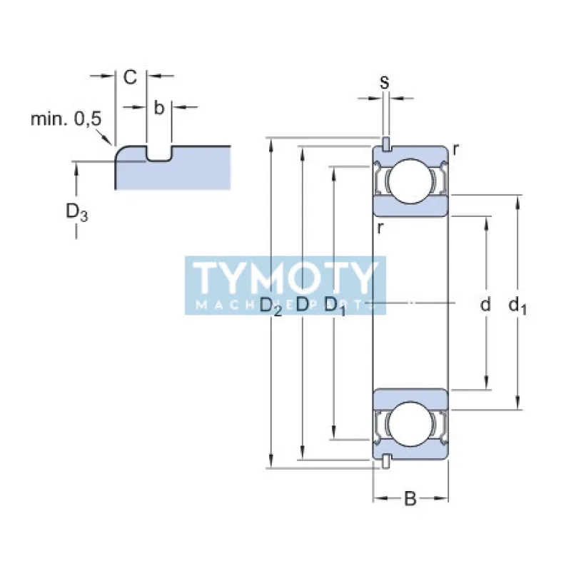SKF 6208-2ZNR guľkové ložisko