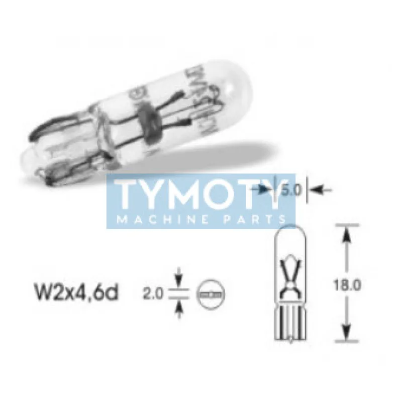Žiarovka Elta 12V 2W W2x4, 6d celosklenená