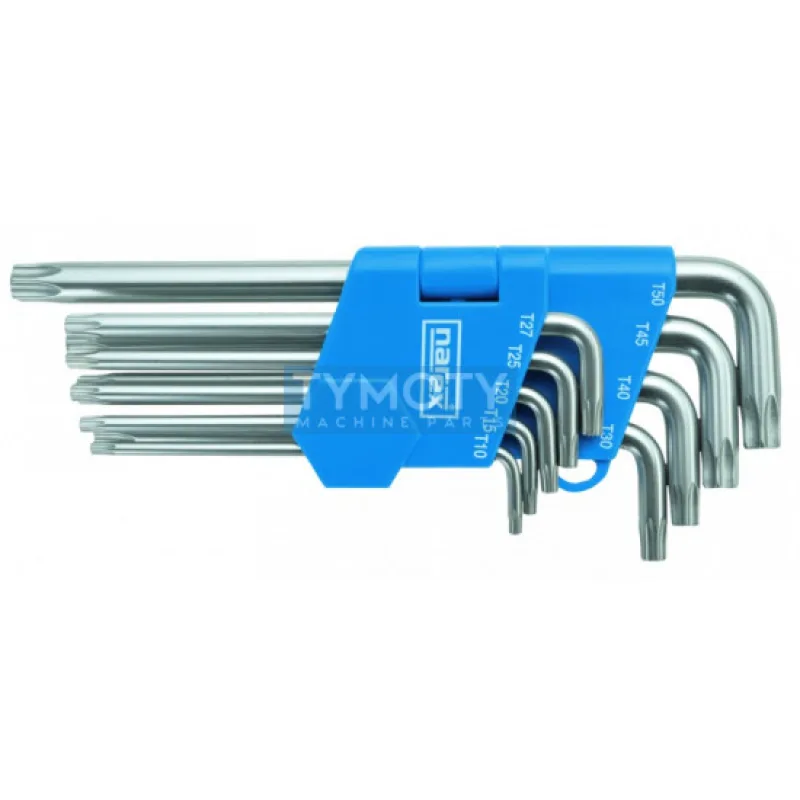 Sada zástrčných predĺžených kľúčov TORX s otvorom T10-T50 9dielna, NAREX 230711T.609