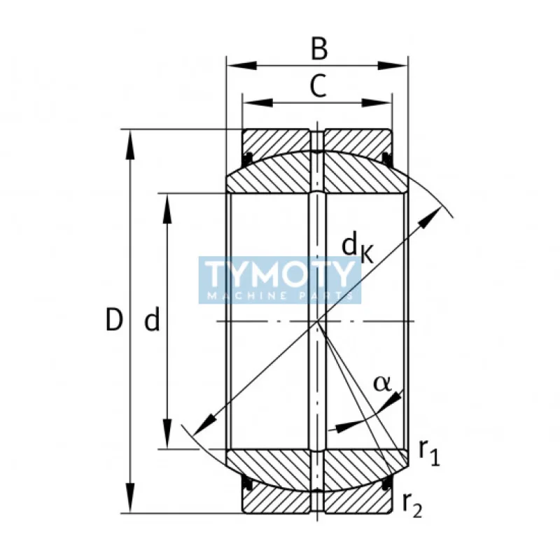INA GE 90-DO-2RS (GE 90 ES-2RS) kĺbové ložisko oceľ/oceľ