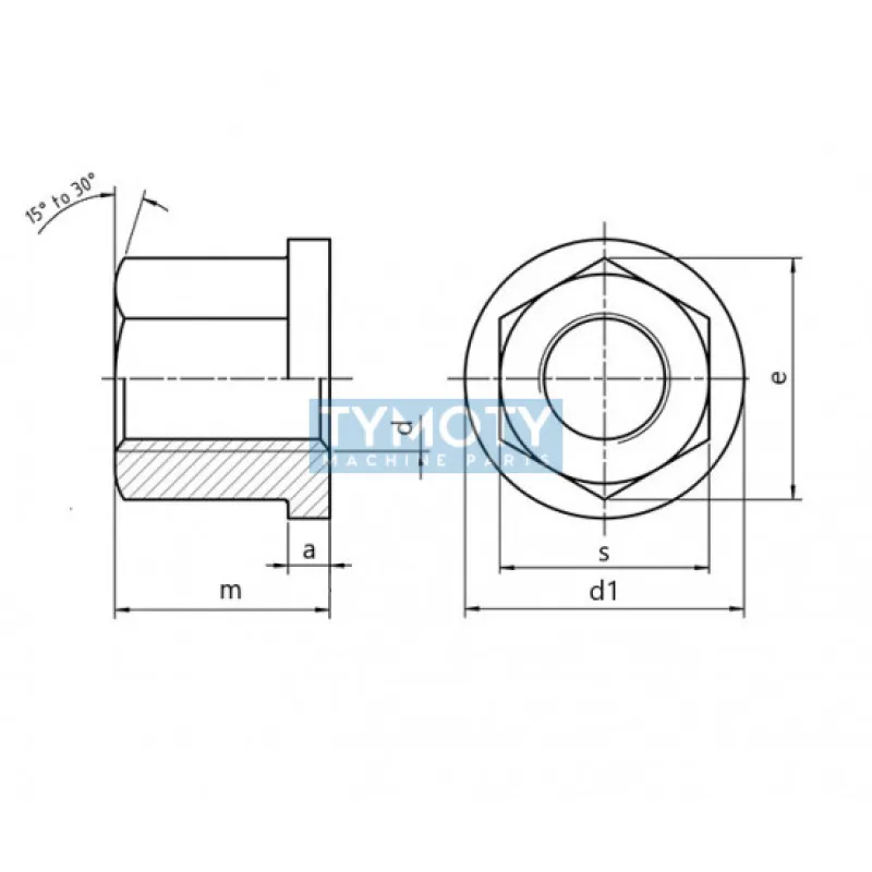 Matica s nákružkom DIN 6331 M10 nerez A4