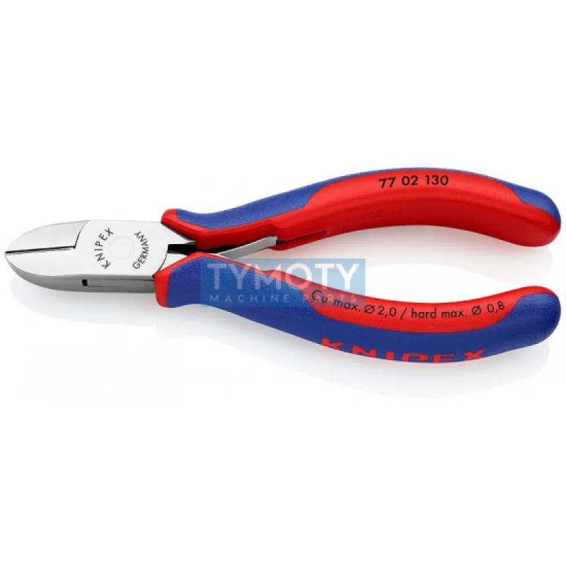 KNIPEX 77 02 130 Bočné štiepacie kliešte pre elektroniku, viaczložkové návleky, leštené 130 mm