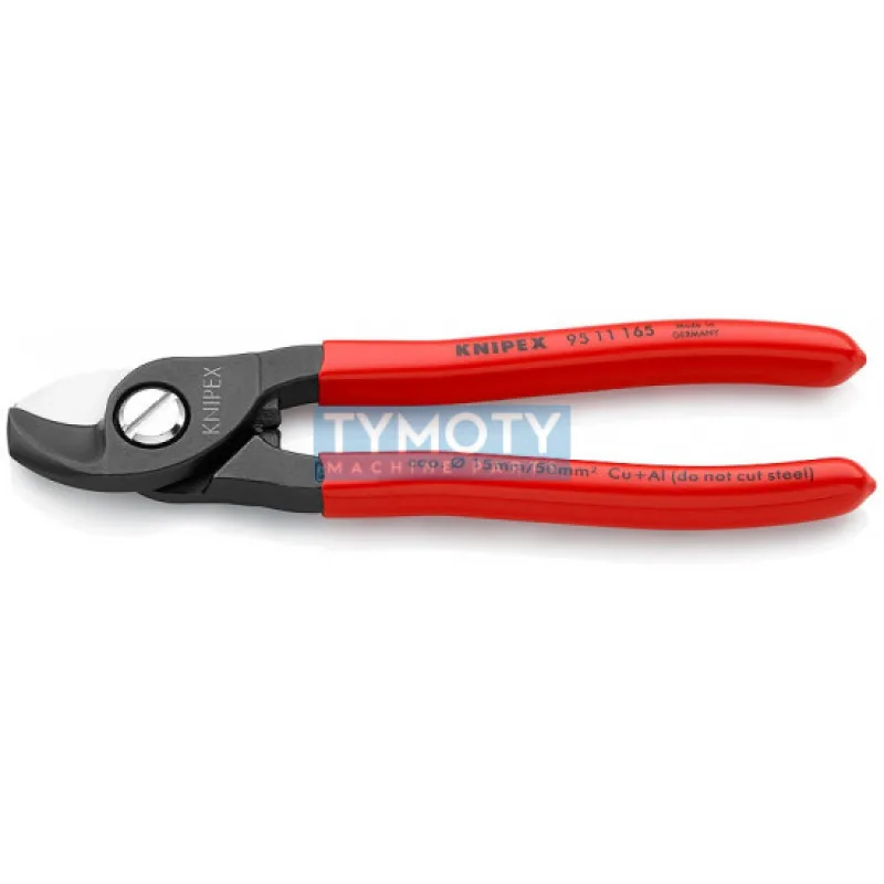 KNIPEX 95 11 165 Káblové nožnice 165 mm, plastové návleky, brunierované