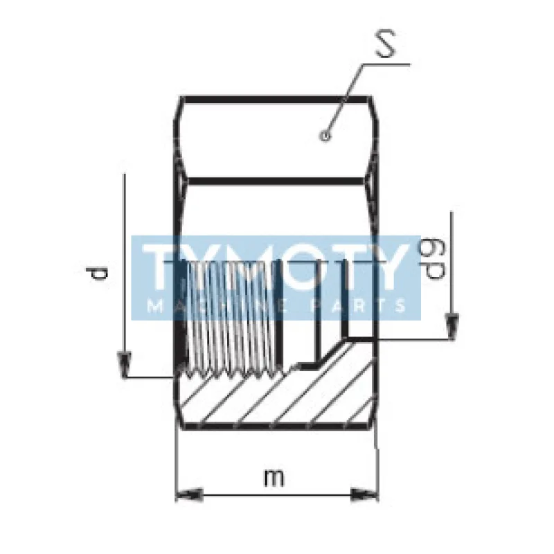 Matica prevlečná M2 16Tr Js13 M22x1,5