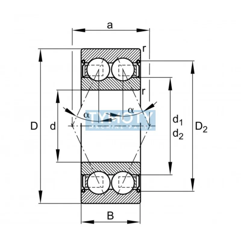 INA 3005-2Z guľkové ložisko s kosouhlým stykom