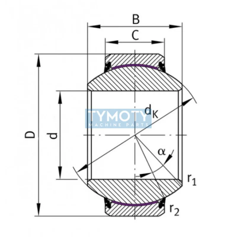 LS GEG 25 ET 2RS (GE 25 FW-2RS) bezúdržbové kĺbové ložisko ,oceľ/PTFE