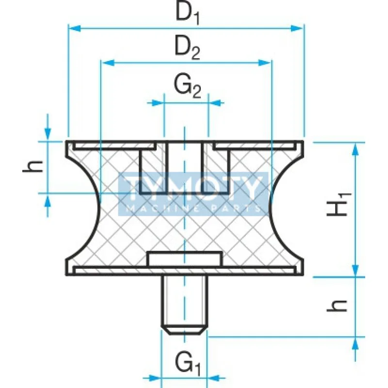 Silentblok TP2 - 95x80/75 M16x41/M16x16