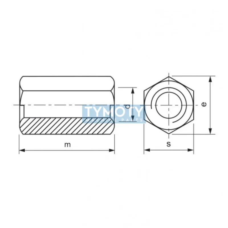 Matica predlžovacia 3d DIN 6334 M10x30 |10| pozink