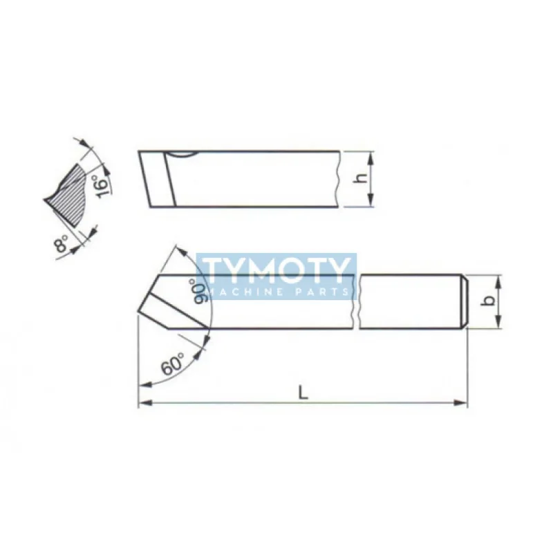 Sústružnícky nôž z rýchloreznej ocele uberací priamy, 223517, 25x25x140 mm (60°)