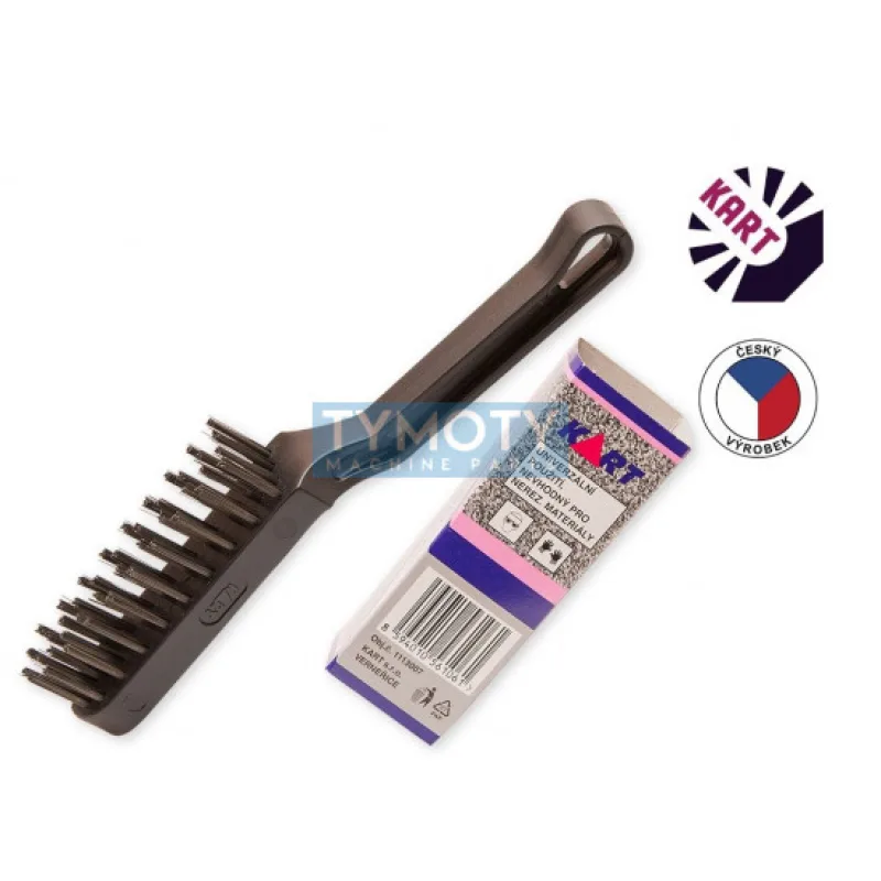 Kefa plastová s rukoväťou, 4-radový oceľový hladký drôt 0,30 mm/KART 1113007